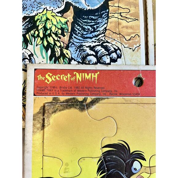 3 Whitman Puzzle Bundle - Secret Of Nimh & Dinos. Used, Complete, Vintage. 1982. - Picture 3 of 12